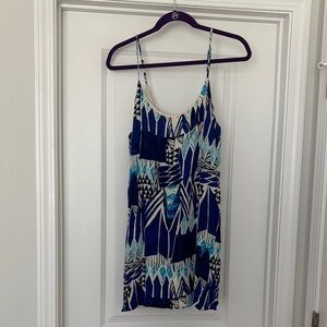 Geometric Blue and White Dress